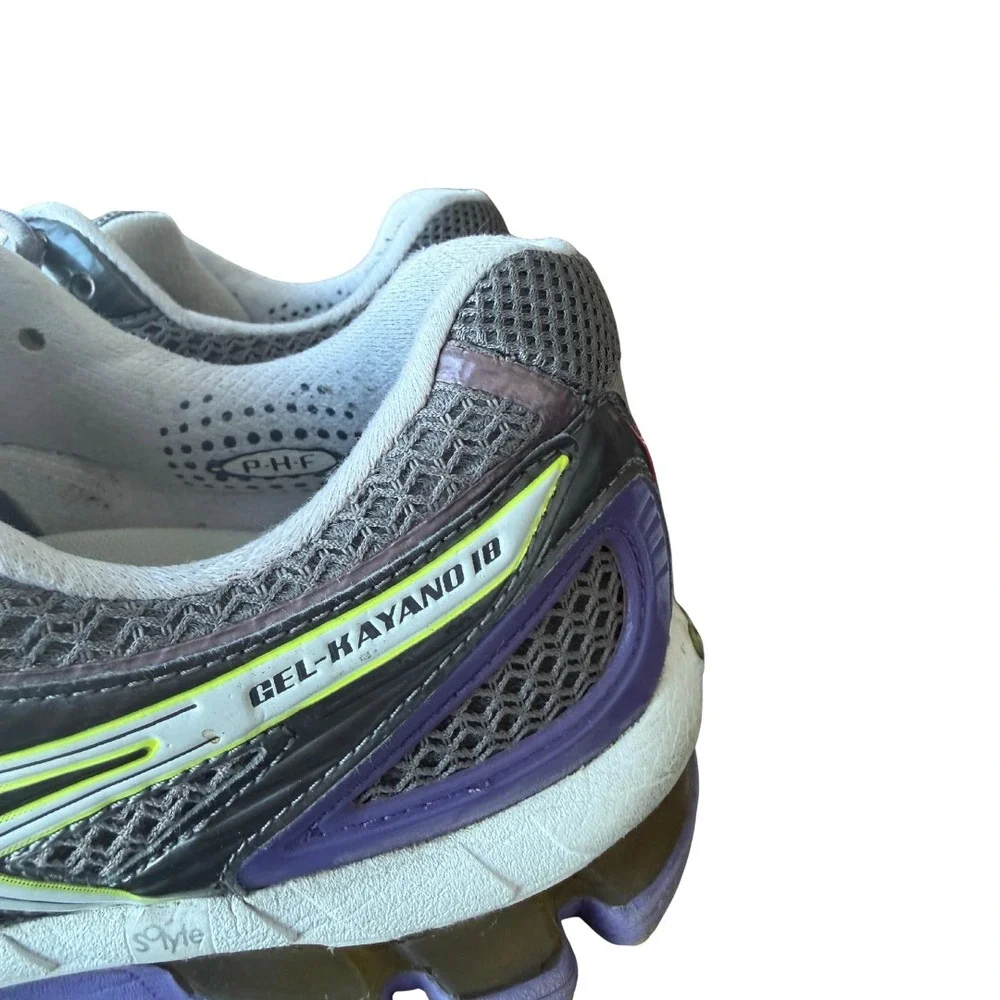 ASICS Gel Kayano Women's 9  Running Shoes Gray‎ Purple Yellow Stability Trainer
